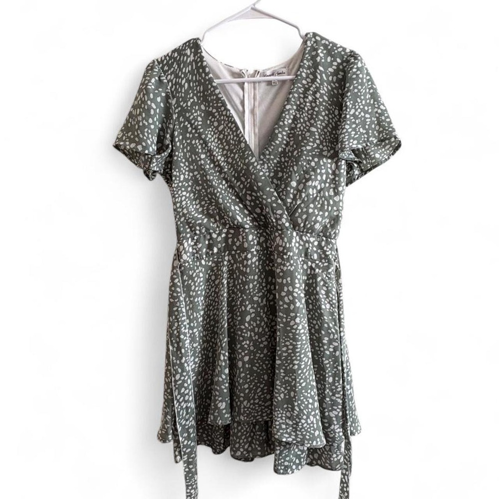 Emerald Sundae sage green mini dress